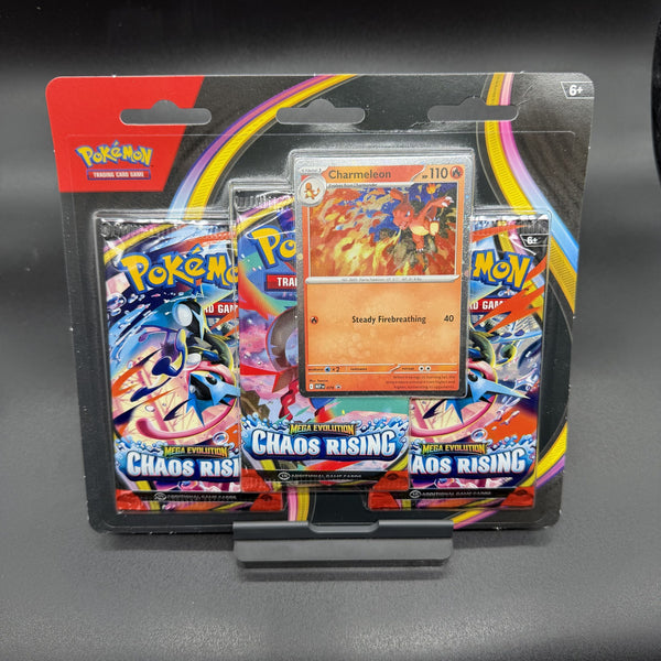 Pokémon TCG: Mega Evolution — Chaos Rising 3-Pack Blister (Charmeleon Promo)